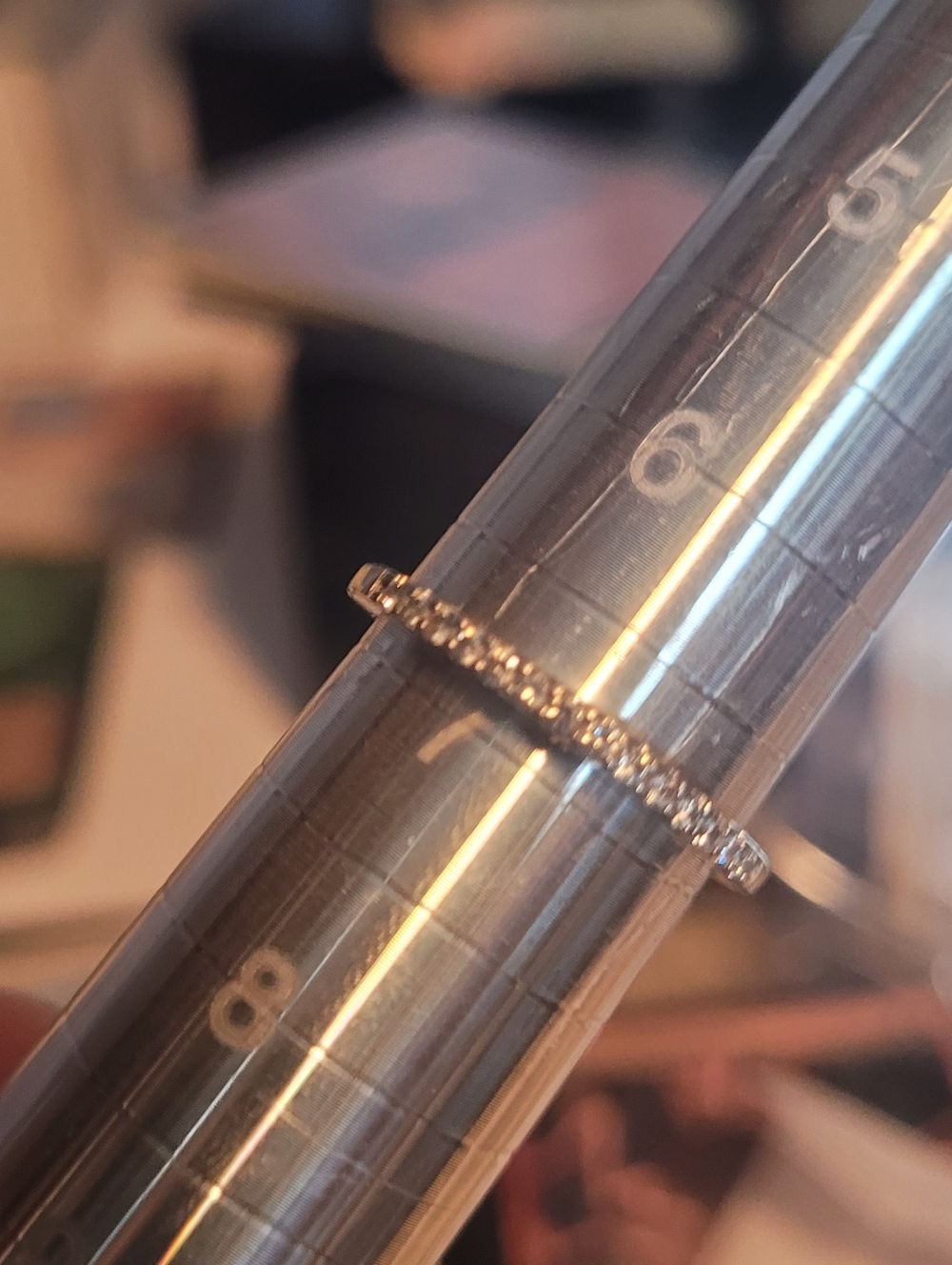 Delicate Silver Pavé Stackable Ring - White - Picture 7 of 7